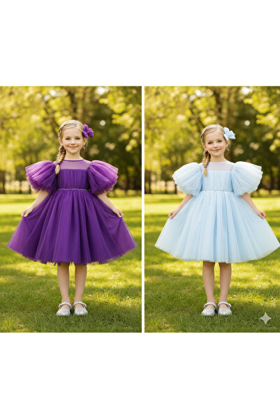 ÇİDO KİDS KOLLARI KABARIK ELBİSE