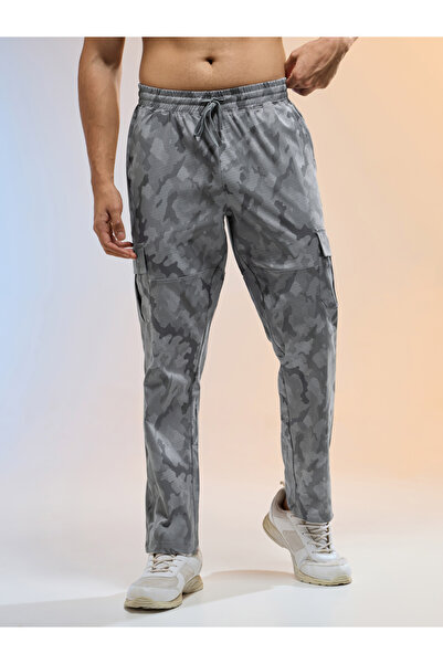 Technosport By Styli Men Printed Straight Fit Sports Cargo Trackpants