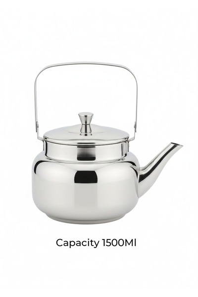 Bisbell Stainless Steel Tea Kettle 1500ml 1.5L Silver Teapot for Gas Stove,BB4135