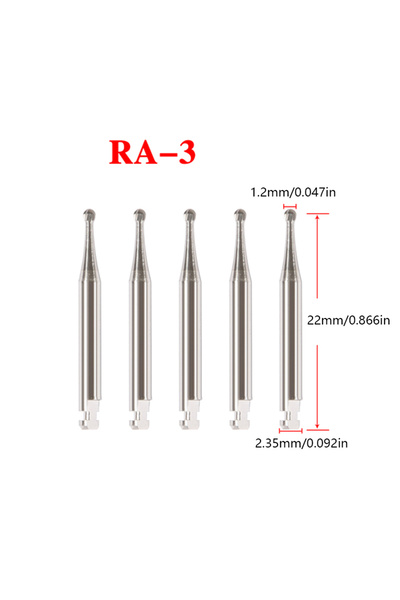 Choice1 RA3 5pcs/Box Dental Tungsten Carbide Burs Low Speed Round RA Series F...