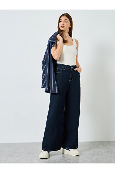 Styli Women Mid Rise Wide Leg Jeans