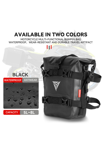 Choice7 حقيبة جانبية خارجية سوداء اللون للخزان، قطعة واحدة، للدراجات النارية،...