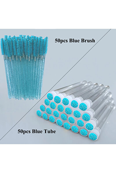 Choice3 tube brush Blue 100pcs stylish Reusable Eyebrow Brush Tube Disposable...
