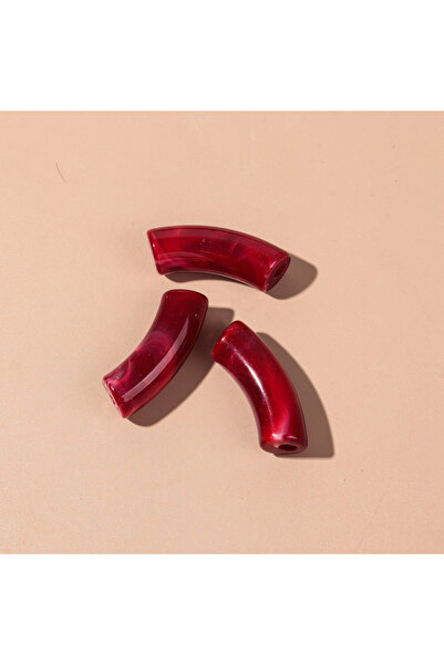 Choice28 15 قطعة من خرز الأنابيب المصنوعة من أكريليك الأحمر الداكن، مقاس 11 ×...