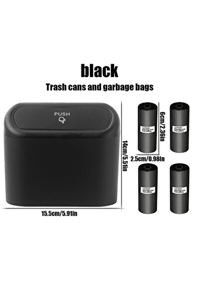 Choice5 Black Kit 1L Car Interior Storage Box Trash Can with 4 Rolls (60pcs) ...