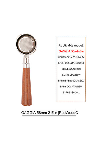 Choice GAGGIA rosewood-C 58MM Coffee Bottomless Portafilter Solid Wood Handle...