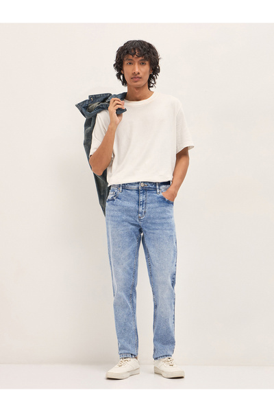 The Bear House By Styli Men Cotton Mid Rise Slim Fit Jeans