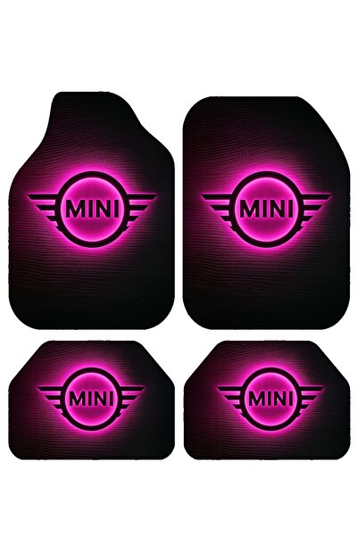 Pixel Dizayn Mini Cooper Logolu Oto Halı Paspas 4 Parça Set Kaymaz Dot Taban ...