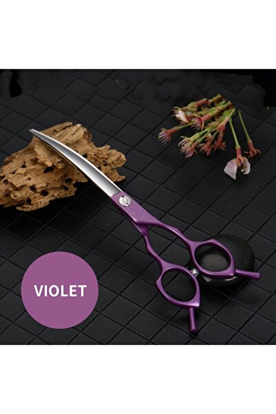 Choice3 7Inch Violet 7Inch Professinal Dog Grooming Scissors Pet Curved Cut H...