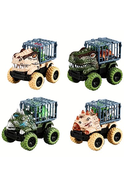 Choice3 SET-4pcs Pull Back Dinosaur Truck Toys Car Transport Truck Toys with ...