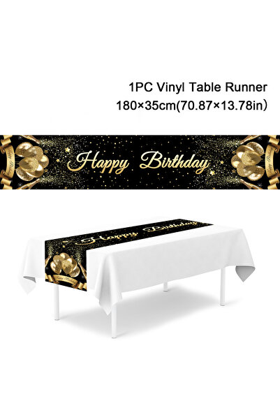 Choice5 Table Runner 8 Black Gold Birthday Table Runner 30 50 Birthday Tablec...