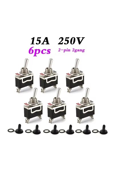 Choice6 6 قطع - مفتاح تبديل ثنائي القطب ثنائي السن، 6 قطع شديدة التحمل للسيار...