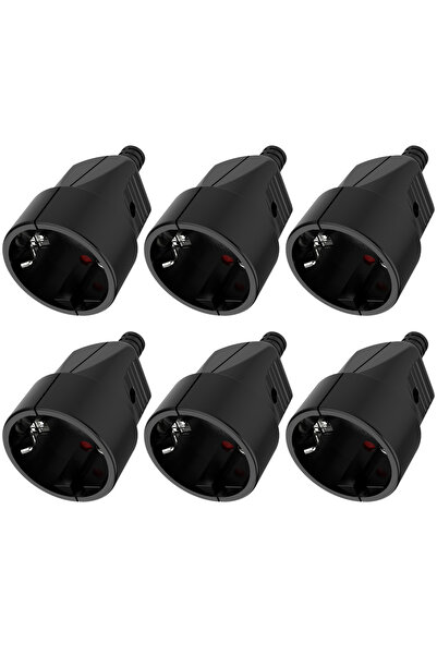 Choice3 250V EU 6pcs black 3pcs EU Schuko Plug Coupling 2-Pole German Plug Re...