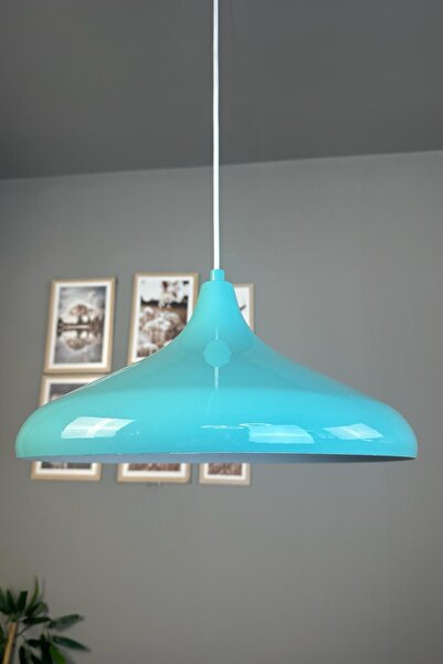 Bamyum Champion Turkuaz Mavi Tekli Avize Sarkıt Salon Mutfak Butik Lamba Aydı...