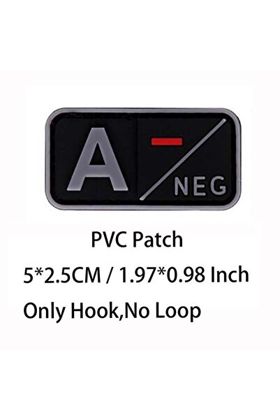 Choice19 13-Gray A NEG Small Patch with Hook,PVC Blood Type A B AB O POS NEG ...