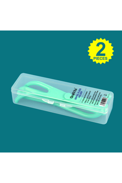 Choice7 قطعتان من حامل خيط تنظيف الأسنان البلاستيكي القابل لإعادة الاستخدام ع...