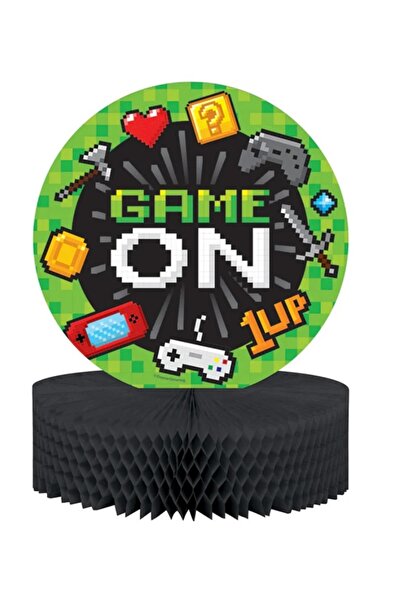 Creative Converting زينة مركزية على شكل خلية نحل لحفلات الألعاب، 30.5 سم × 22...