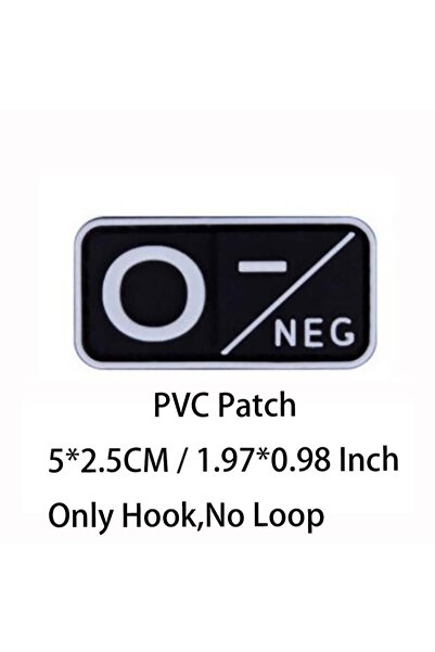 Choice33 08-White O NEG رقعة صغيرة بخطاف، شارات PVC لفصائل الدم A B AB O POS ...
