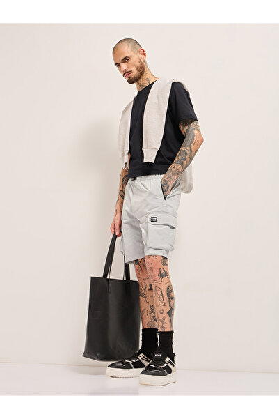 The Bear House By Styli Men Solid Cargo Shorts