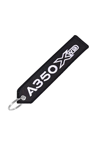 Choice1 1pcs Black AIRBUS A350 Keychain Double-sided Embroidery Aviation Key ...