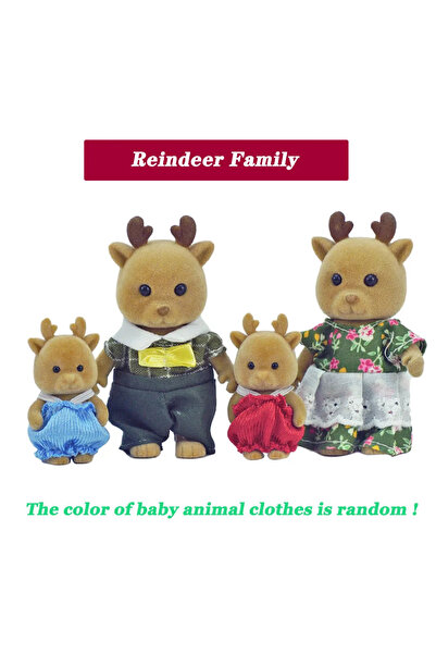 Choice25 Reindeer Family Simulation Forest Reindeer Family Doll Dollhouse Fig...