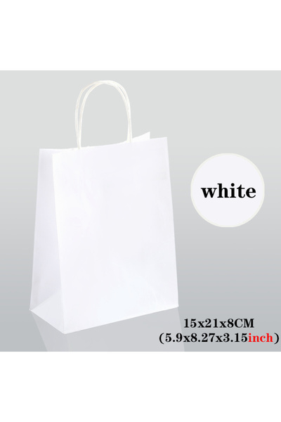 Choice8 15×21 سم×50 قطعة، أبيض، 10/30/50 قطعة ، حقيبة هدايا ورقية بمقبض، أكيا...