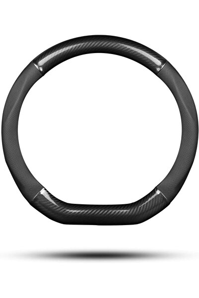 Ergocar Car Steering Wheel Cover Anti-Slip D Shape Carbon Fiber and PU Leathe...