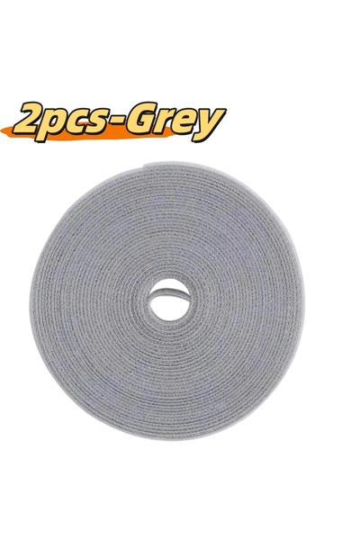 Choice3 2pcs Grey 5M Cable Manager Data Cable Storage Artifact Velcro Reusabl...