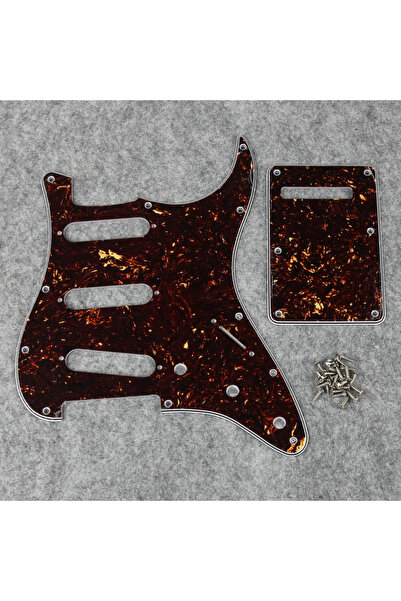 Choice12 Brown Tortoise 4ply FLEOR Set of SSS kguard ST FD Guitar Scratch Pla...