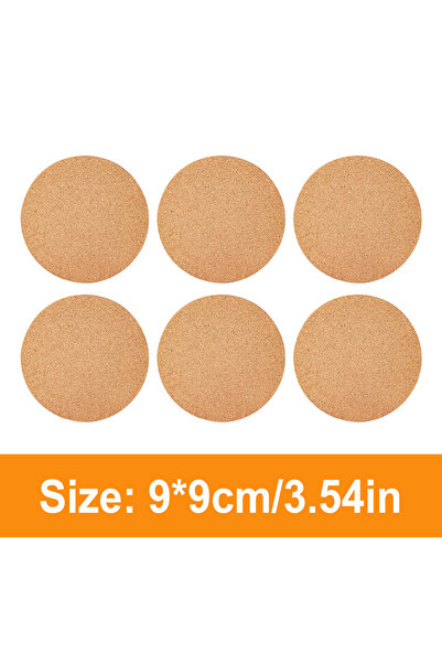 Choice5 6pcs 9cm Round Leeseph Cork Coasters Set, Cork Trivet, Heat Resistant...