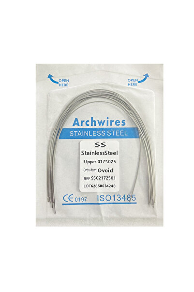 Choice23 17x25، 10 قطع/عبوة، سلك تقويم أسنان من الفولاذ المقاوم للصدأ، دائري/...