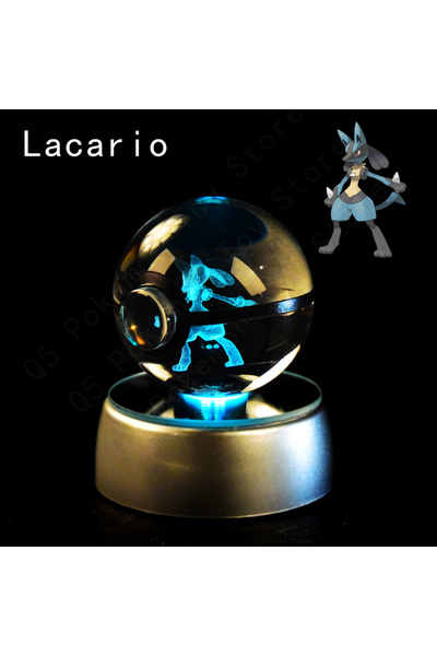 Choice18 12 كرة كريستال بوكيمون ثلاثية الأبعاد من لاكاريو، بيكاتشو، ميو تو، م...