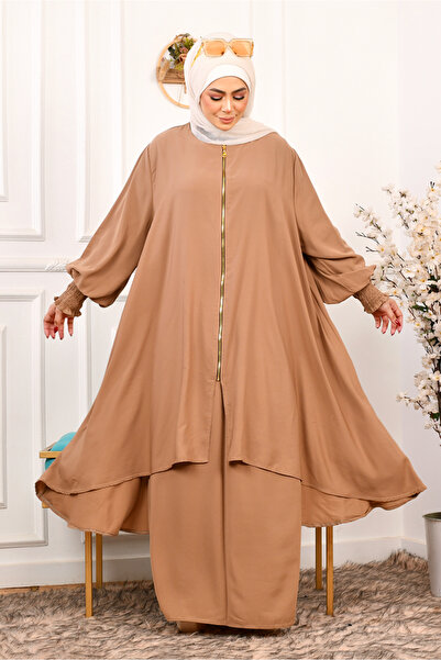 AsrymShop Lightweight, very light, very wide, beige Cotton viscose prayer robe