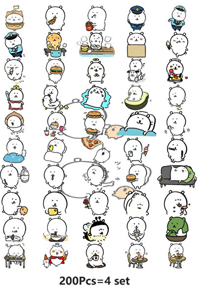 Choice1 200 قطعة من ملصقات جرافيتي كرتونية لدببة ساخرة من نفسها، لتزيين الثلا...