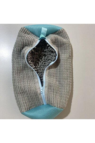 choice2 Gray 1pc Fluffy Fiber 360° Surround Cleaning Shoe Washing Bag - Reusa...