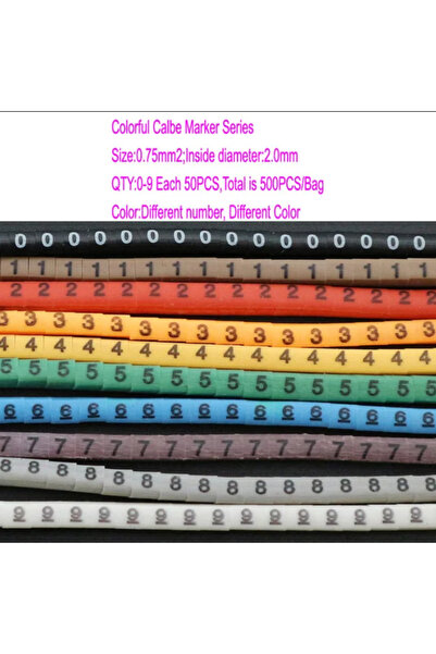 choice2 0.75 علامة كابل، ملصق سلك EC-0 EC-1، 500 قطعة، ترقيم الأسلاك من 0 إلى...