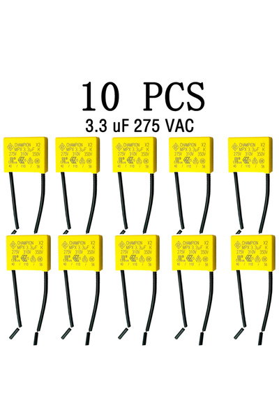 choice2 مكثف 3.3 ميكروفاراد، 10 قطع، 3.3 ميكروفاراد، 275 فولت تيار متردد، مكث...