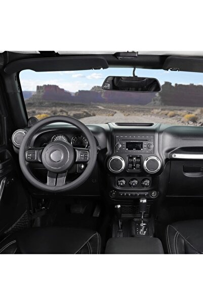 SEG Direct غطاء عجلة القيادة، 39.5-41 سم، مصنوع من جلد والألياف الدقيقة، أسود