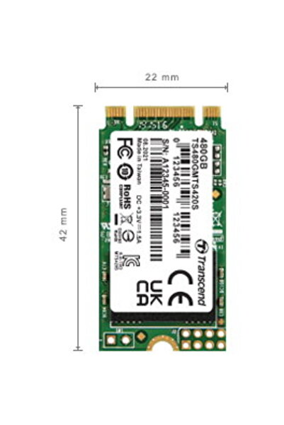 Transcend SSD TLC cu cheie B+M SATA3 de 480 GB M.2 2242