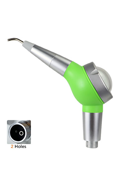 Choice7 جهاز تلميع الأسنان بالهواء ذو ​​فتحتين باللون الأخضر، يعمل بتقنية الس...