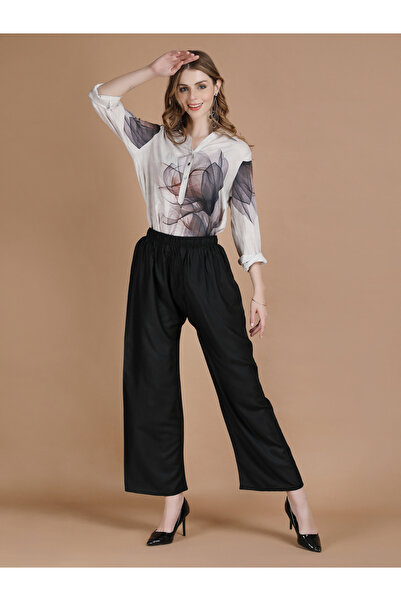 Michael Kovlin By Styli Black Wide Leg Ethnic Palazzos