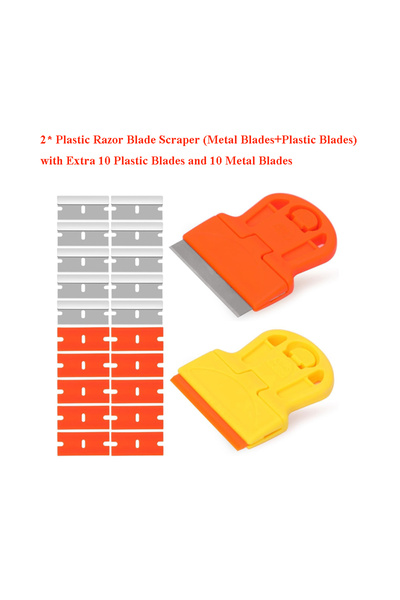 Choice4 Kit 22pcs Mini Plastic Razor Blade Scraper Glass Cleaning Scraper Wit...