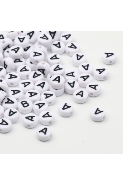 choice2 100pcs A 50/100/200pcs/lot 7x4mm White Round A-Z Alphabet Letter Acry...