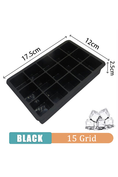Choice5 قالب مكعبات ثلج منزلي كبير بدون غطاء، 15 خانة، 4/6/8/15 خانة، لصنع كر...