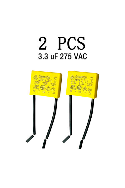 Choice4 مكثفان 3.3 ميكروفاراد، 275 فولت تيار متردد، مضادان للوميض الضوئي، منا...