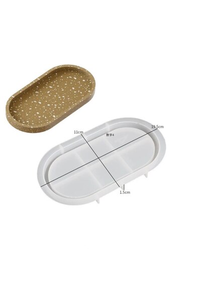 Choice5 قالب سيليكون لصينية قواعد أكواب بيضاوية، قالب راتنج إيبوكسي، قالب منف...