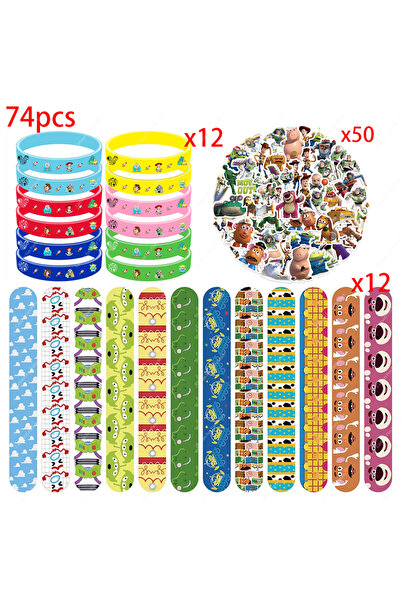 Choice1 74 قطعة من هدايا حفلات أعياد الميلاد من توي ستوري، أساور، طوابع، ملصق...