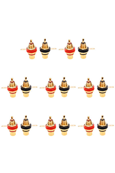 Choice4 ALLOYSEED 16PCS 2-20pcs RCA Female Socket Connectors Zinc Alloy Gold ...