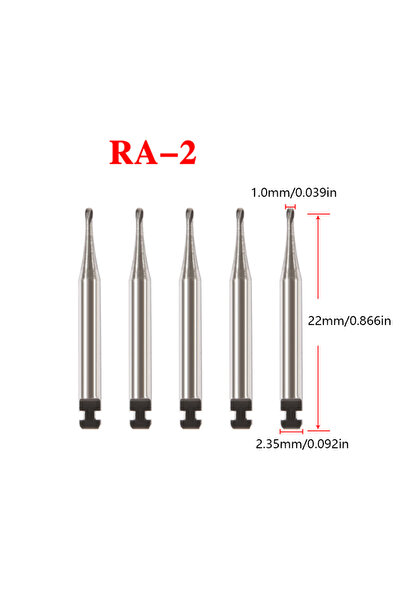 Choice RA2 5pcs/Box Dental Tungsten Carbide Burs Low Speed Round RA Series Fo...