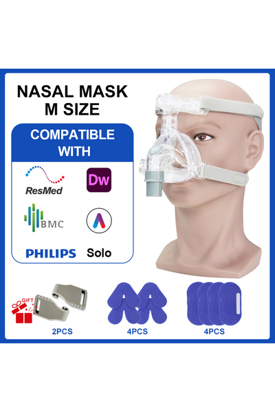 Choice3 قناع الأنف NMI-tupian2 CPAP مع غطاء رأس، متوافق مع أجهزة ResMed وPhil...